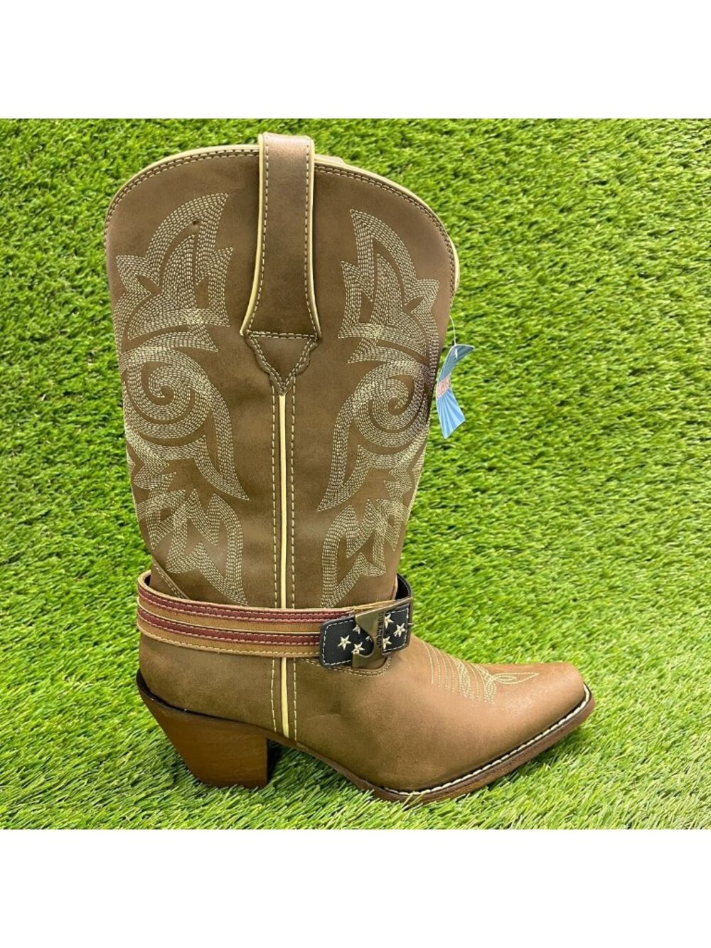 Durango Crush 12" Womens Size 7 Brown Cowgirl Western Snip Toe Fashion Boots